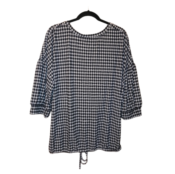 Signature Reitmans Plaid Long Sleeve V Neck Top - Picture 4 of 8